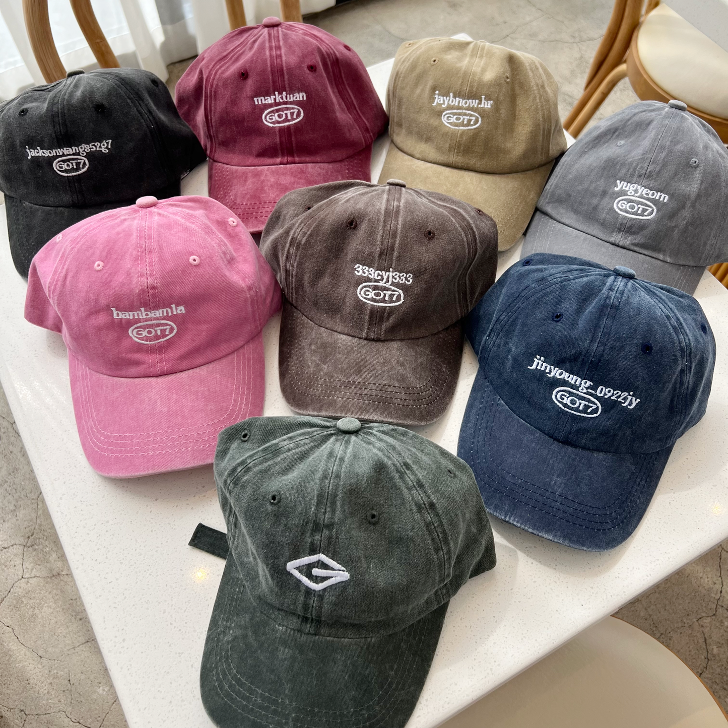 PRE-ORDER | GOT7 Acid Washed Bias Caps